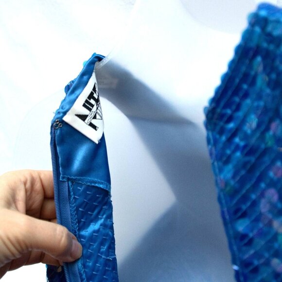 Niteline Cocktail Dress 6 Blue Sequin Luxe Evening Disco Party Glamour Bodycone - Picture 6 of 13